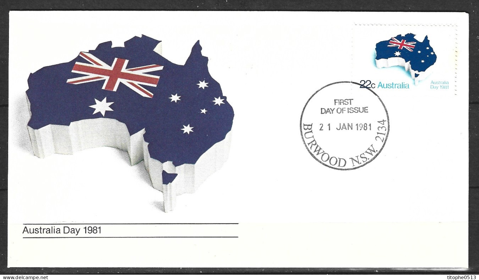 AUSTRALIE. N°726 De 1981 Sur Enveloppe 1er Jour. Drapeau Australien. - Sobres