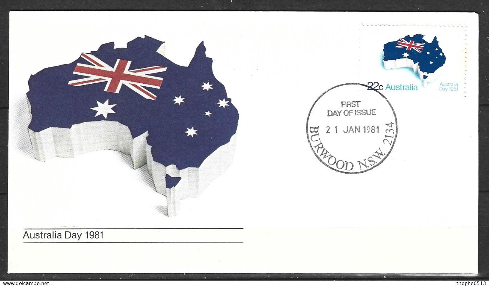 AUSTRALIE. N°726 De 1981 Sur Enveloppe 1er Jour. Drapeau Australien. - Buste