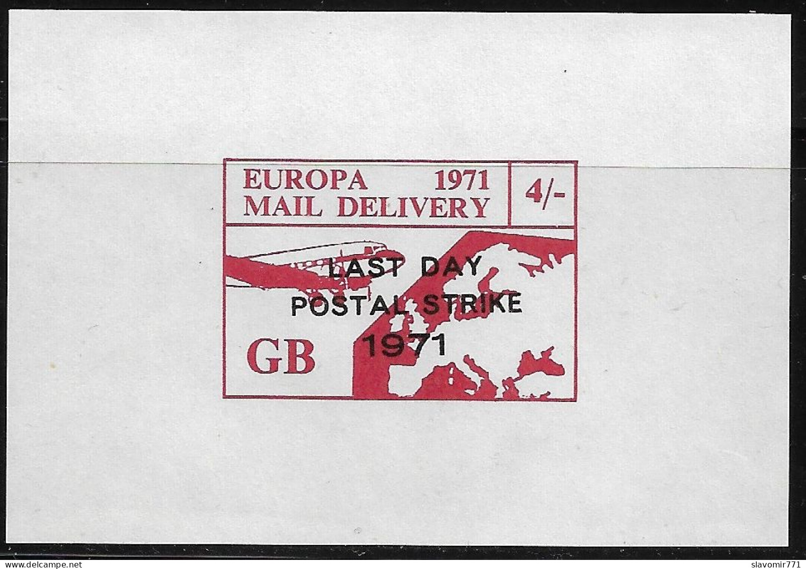 1971 Great Britain British Postal Strike 1971  ** MNH ** Europa Mail Delivery GB 4L ** Ovp. Last Day Postal Strike - Local Issues