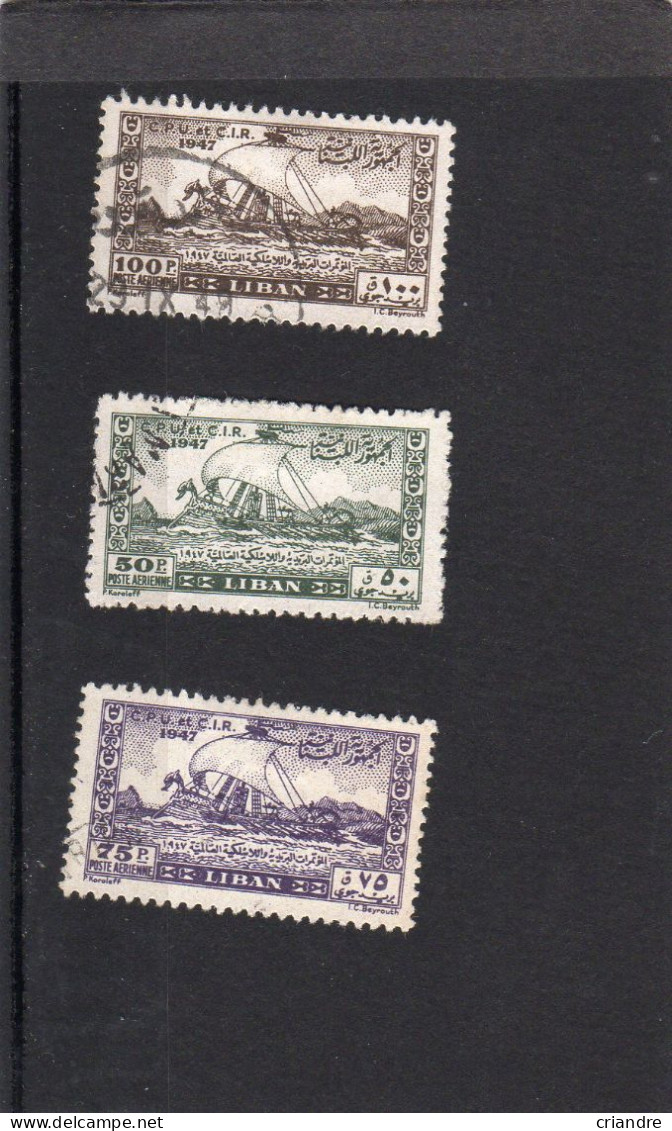 Liban: Année 1947-49,( Congrès De L'UPU à Paris)  Lot De 4valeurs PA 90*/93* - Liban