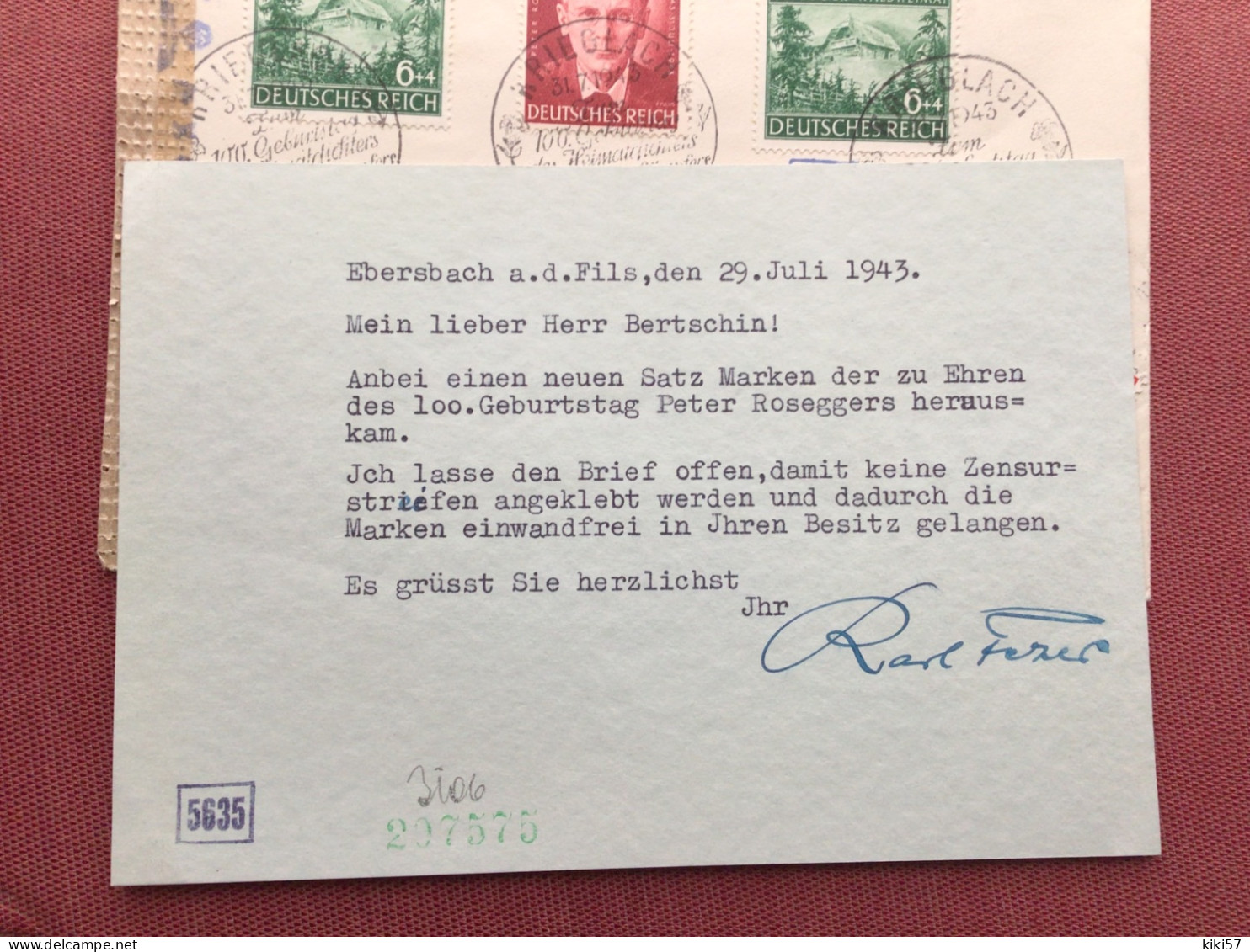 ALLEMAGNE Lettre WUTTENBERG Pour BÂLE 1943 RARE - Omslagen