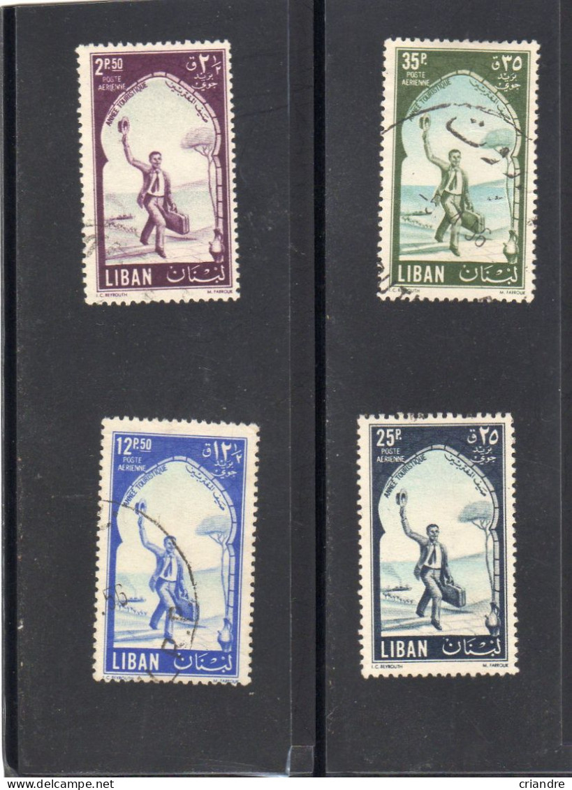 Liban: Année 1951, (ouverture De L'année Touristique) Lot De 4valeurs PA 114/117 Oblitérés - Liban