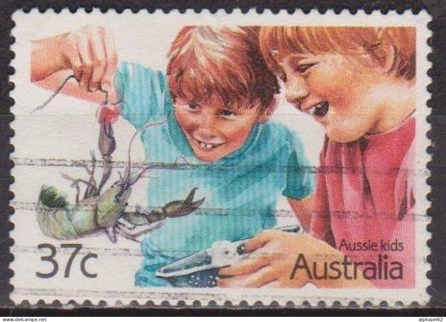 Enfants Et écrevisse - AUSTRALIE - Enfance - N° 1029 - 1987 - Gebraucht