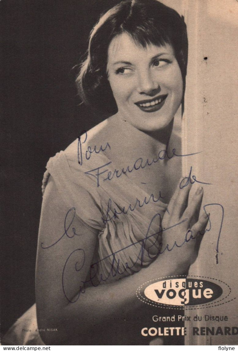 Colette RENARD - Cpa Dédicacée Dédicace Signature - Artiste Chanson Chanteuse Comédienne Née à Ermont - Ciné Cinéma - Sänger Und Musikanten