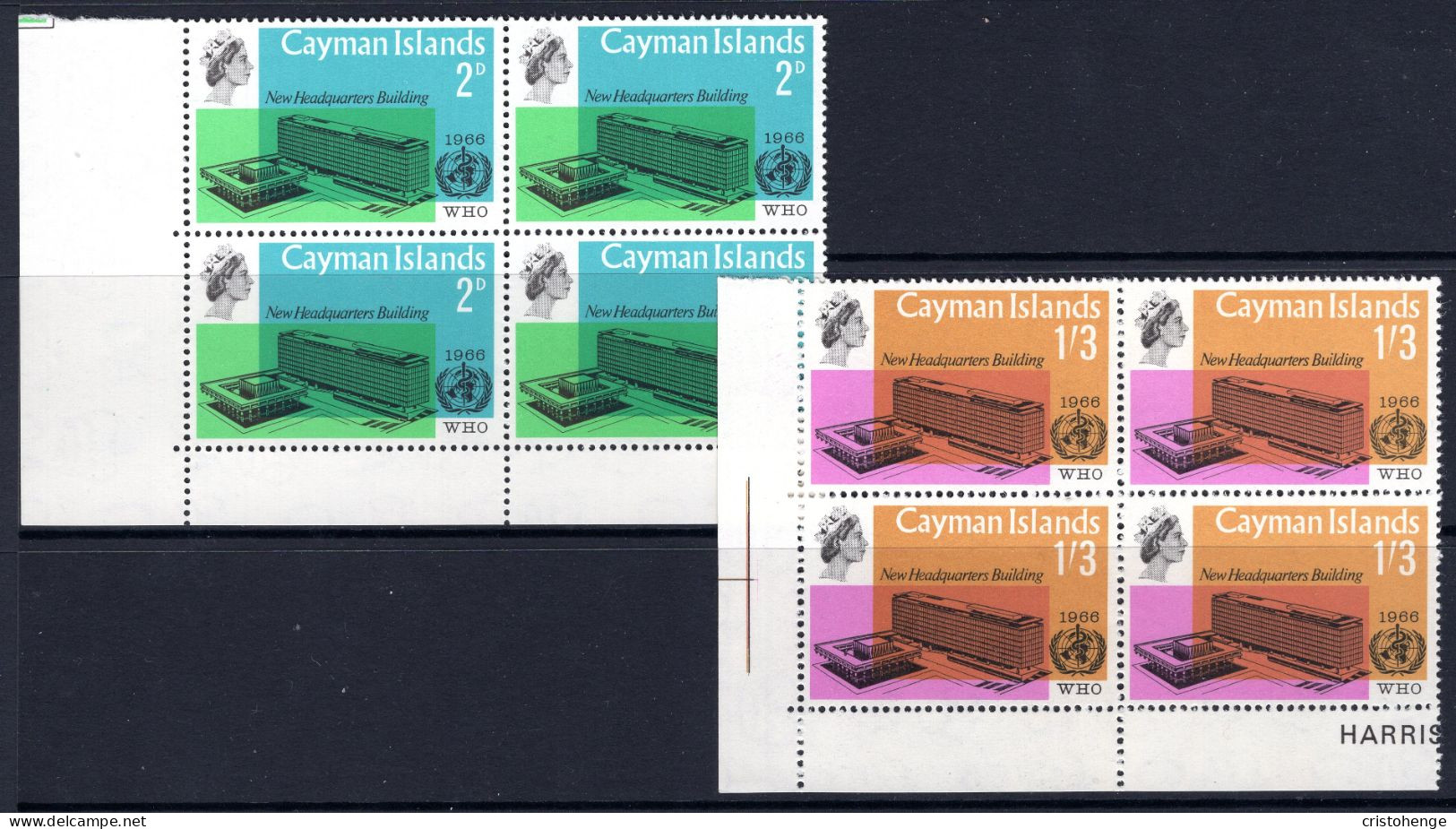 Cayman Islands 1966 Inauguration Of WHO Headquarters Blocks Set MNH (SG 196-197) - Cayman Islands