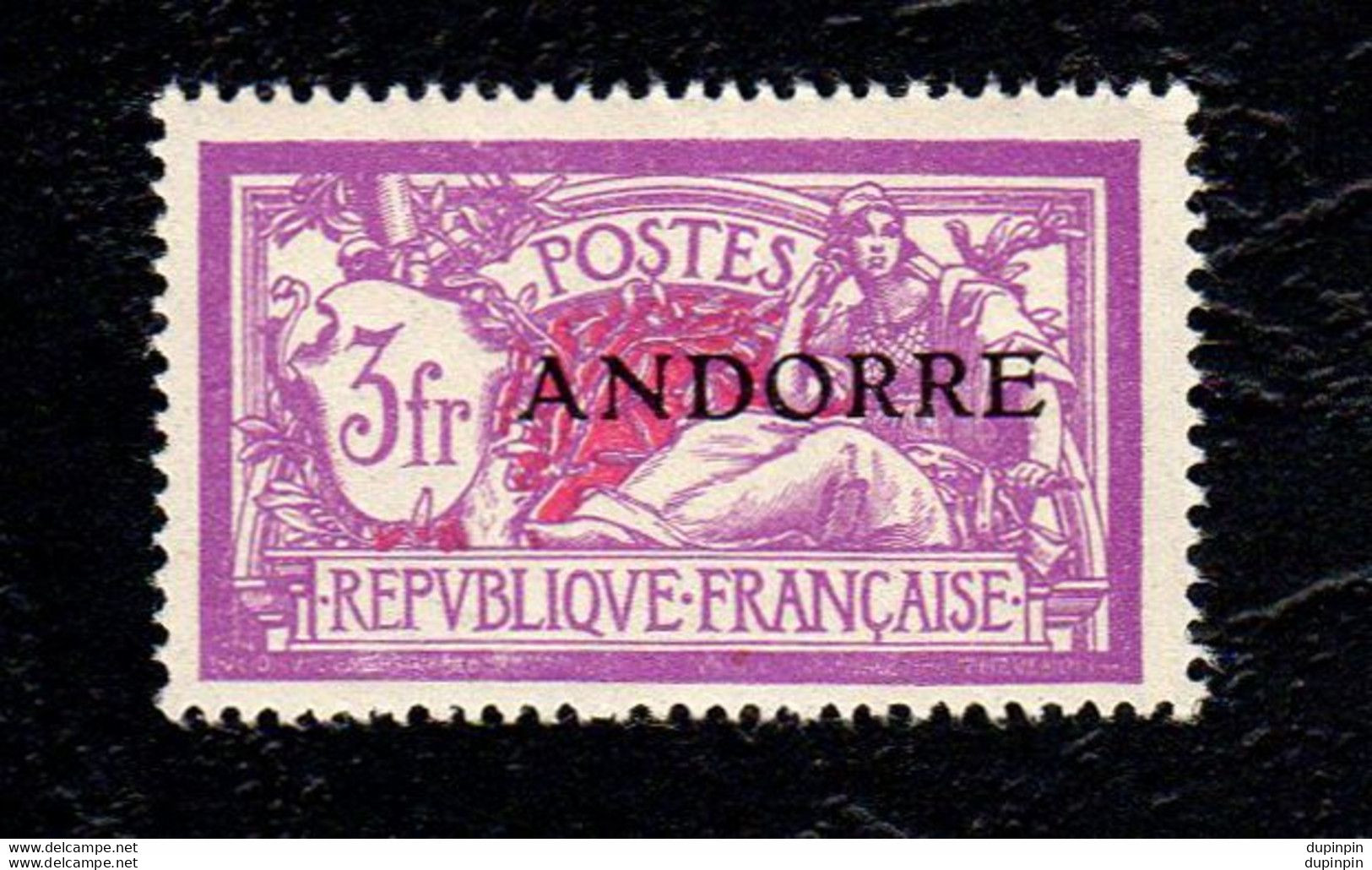 ANDORRE : 3f.Merson Lilas Et Carmin, TB - Unused Stamps