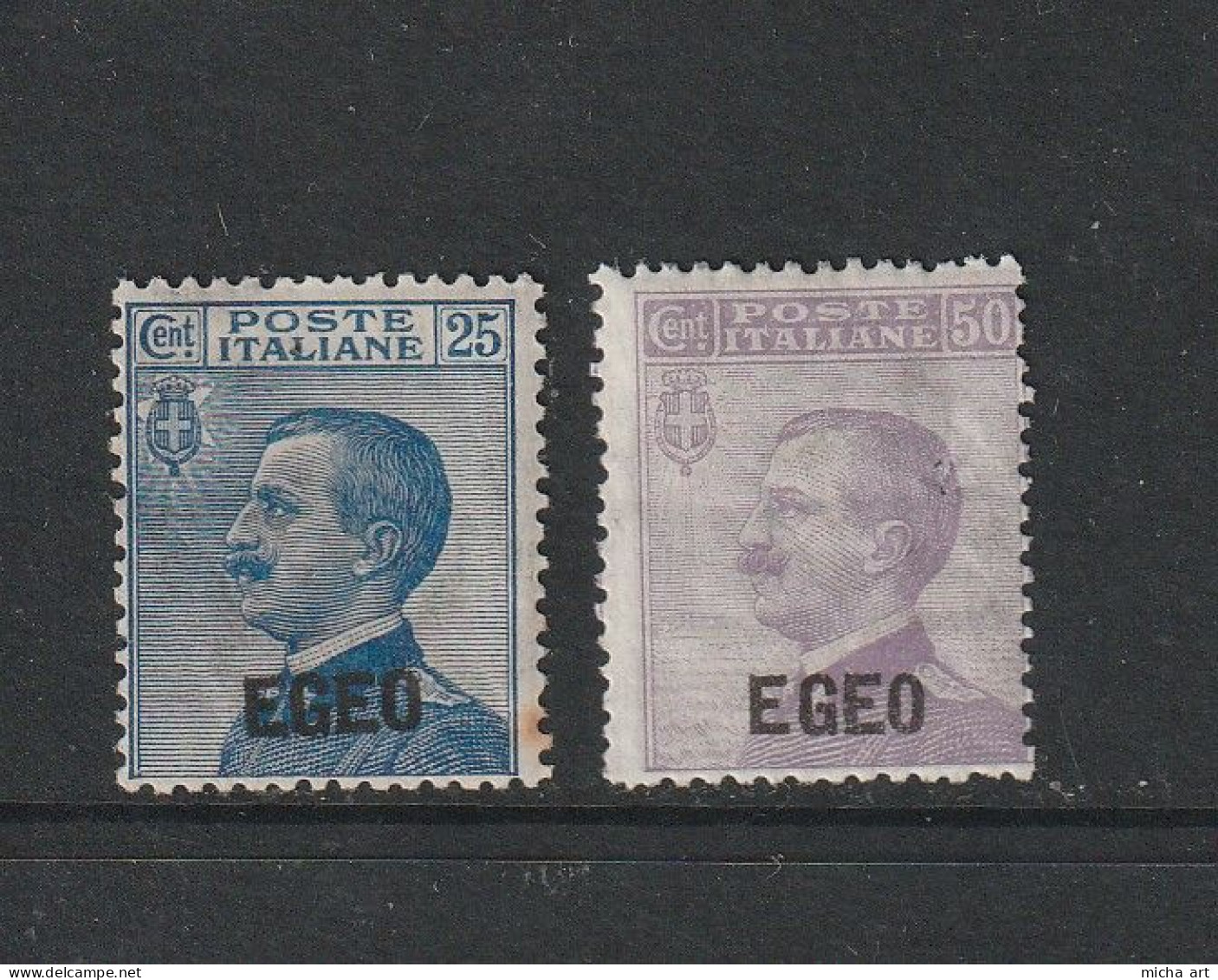 Italian Colonies Occupation Of Dodecanese Greece Aegean Islands - Egeo  1912 EGEO Overprint Set MH Pin Hole - Aegean