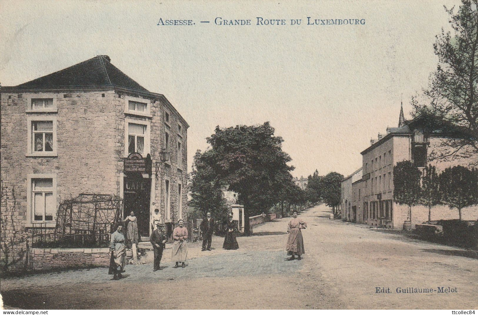 CPA-BELGIQUE-ASSESSE-Grande Route Du Luxembourg-Animée-Café - Assesse