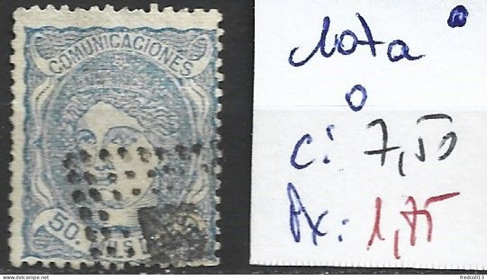 ESPAGNE 107a Oblitéré Côte 7.50 € - Used Stamps