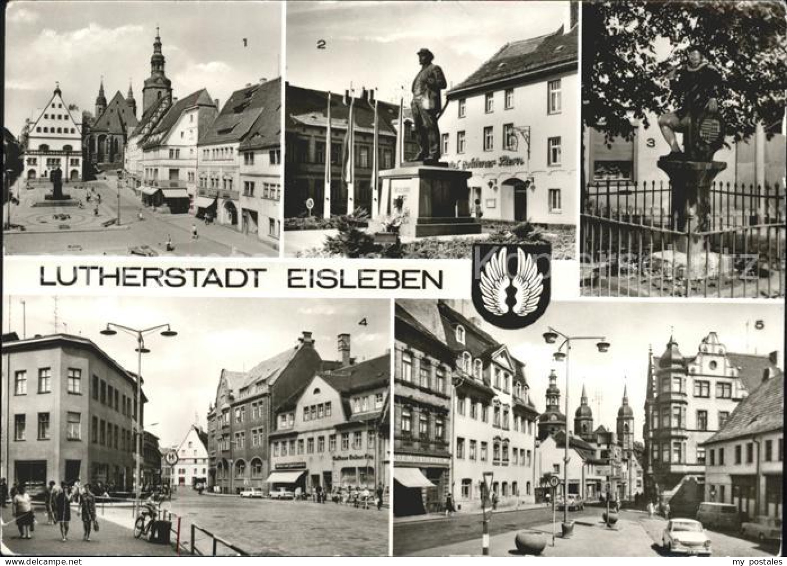 41612476 Eisleben Markt Rathaus Lenindenkmal Martindenkmal Aug Bebel Plan Sanger - Eisleben