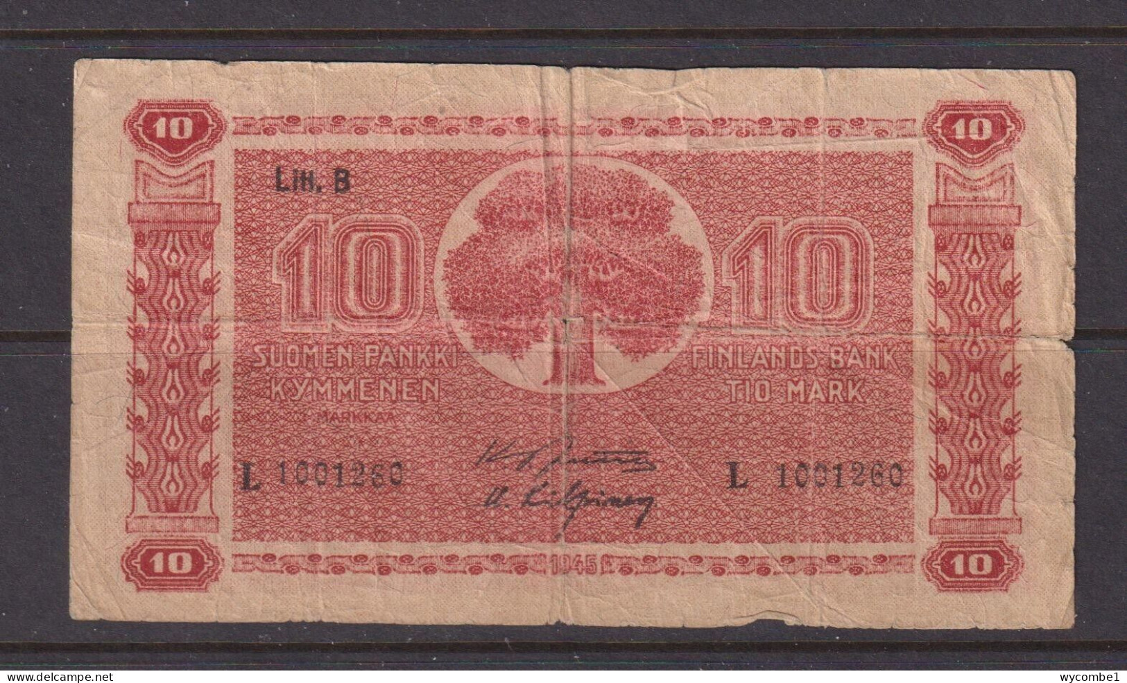 FINLAND - 1945 10 Markka Circulated Banknote - Finland