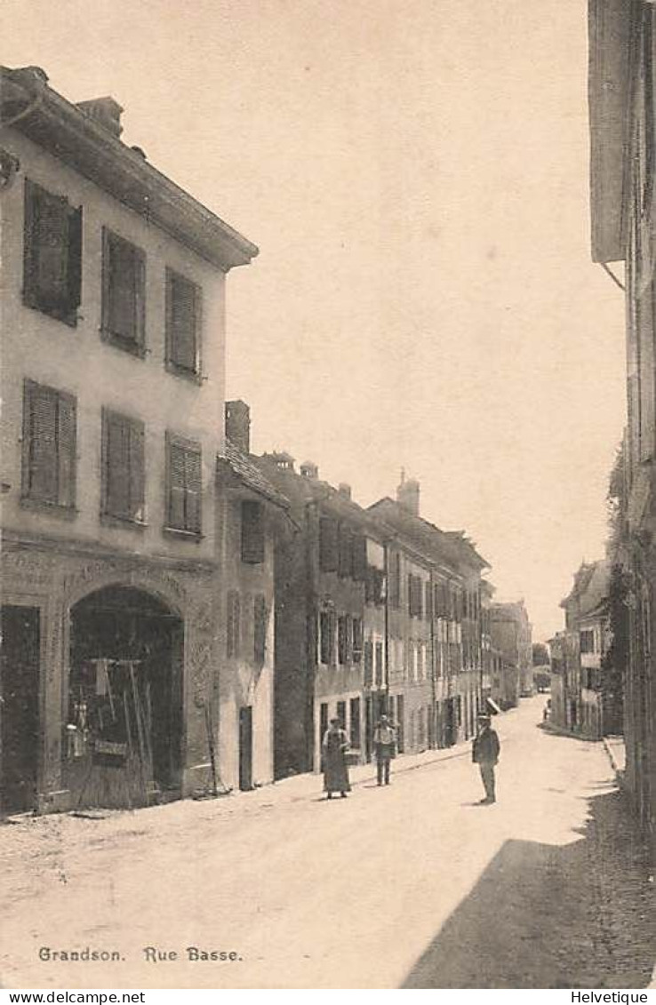 Grandson Rue Basse Animée Encadrments Glardon 1925 - Grandson