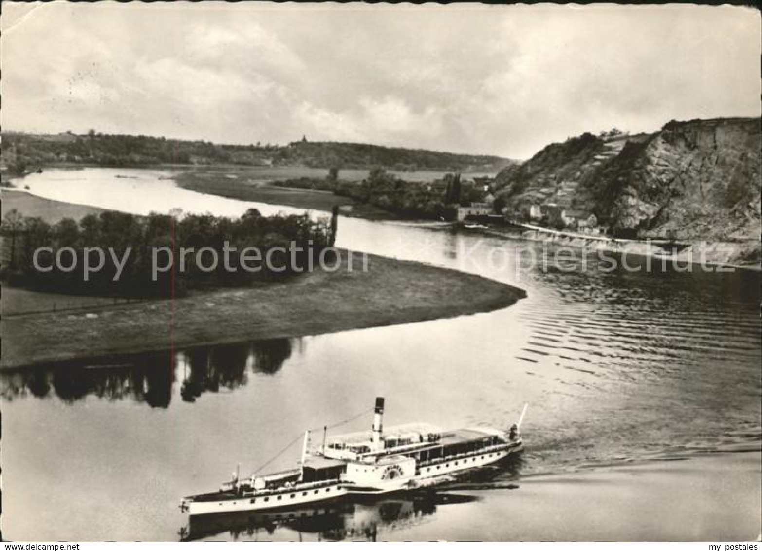 41612260 Diesbar-Seusslitz Grosser Elbebogen Am Boesen Brueder Dampfschiff Nuenc - Diesbar-Seusslitz