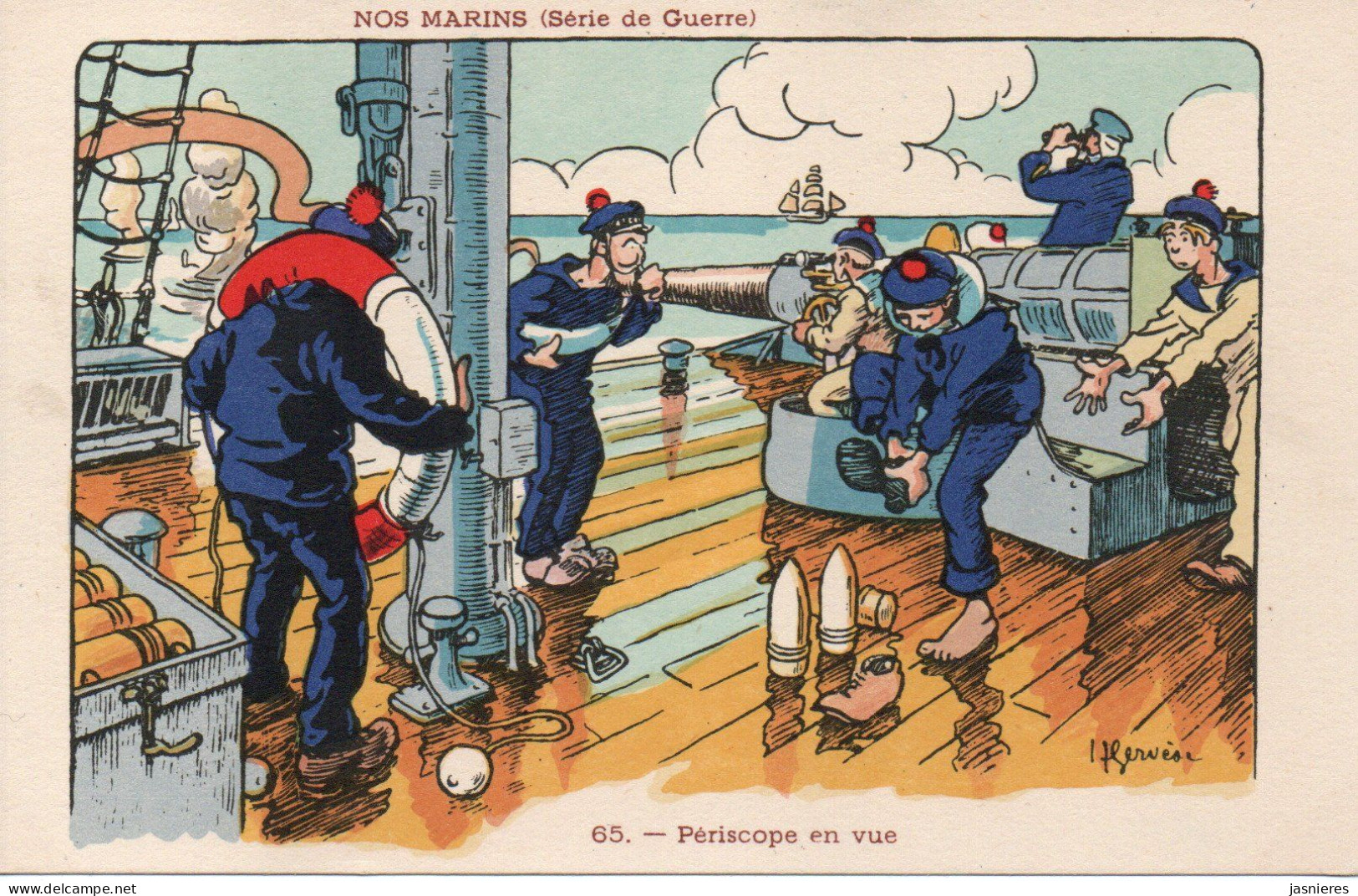 CPA Henri GERVESE - Nos Marins : N°65 - Périscope En Vue - Gervese, H.