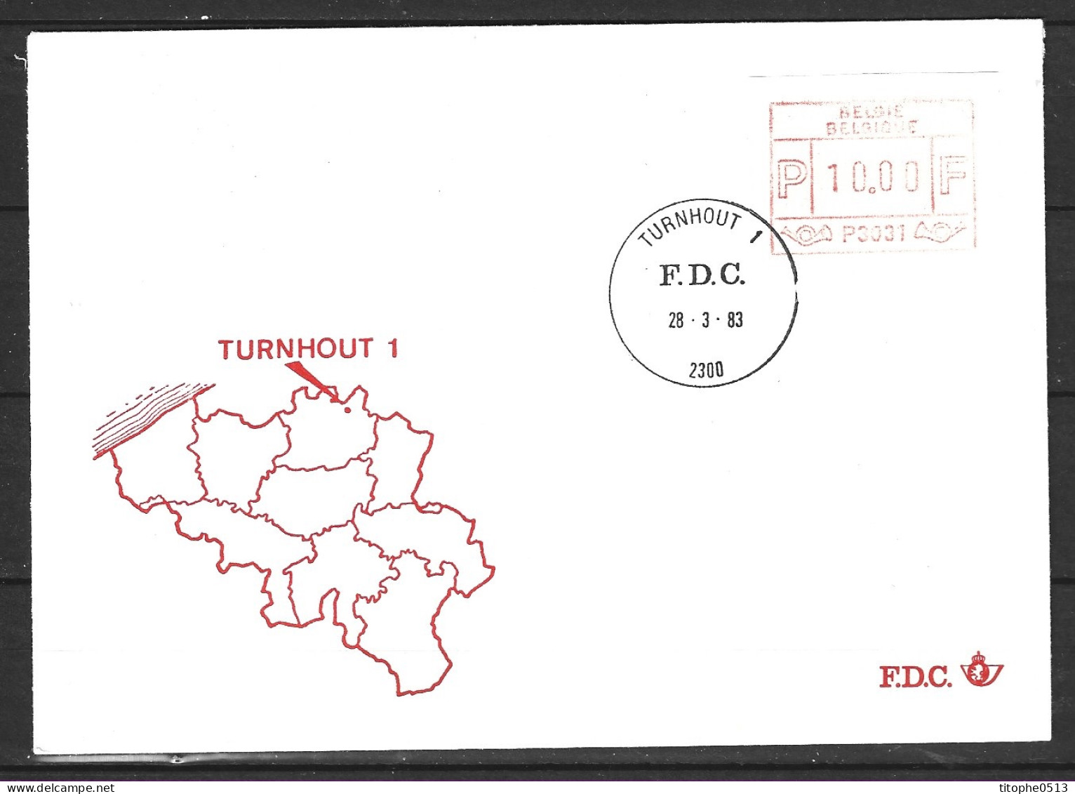 BELGIQUE. Timbre De Distributeurs N°8 De 1983 Sur Enveloppe 1er Jour. Turnhout 1. - Storia Postale