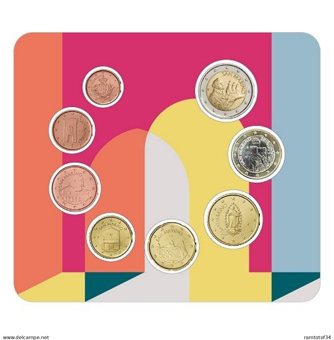 2023 SAN MARIN - Coffret Série Monnaies 8 Pièces BU - 1cts à 2 Euros - San Marino