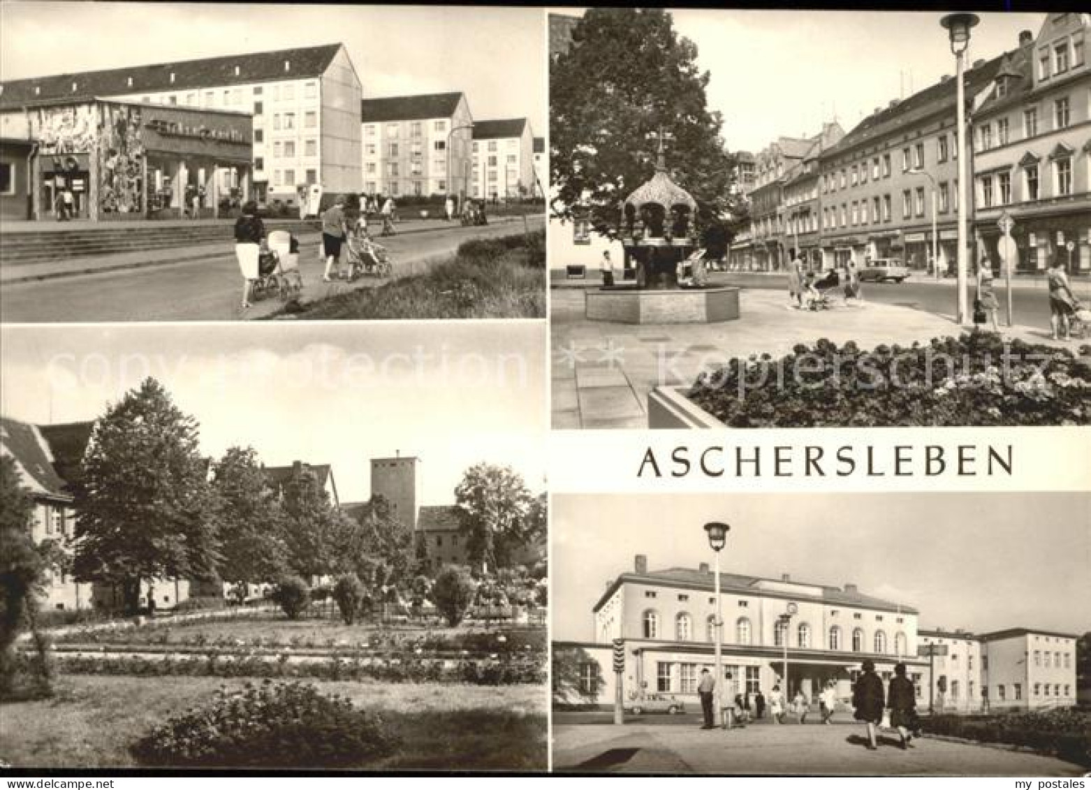 41610469 Aschersleben Kosmonautenviertel Einkaufsquelle Rosarium Stadtbad Markt  - Aschersleben