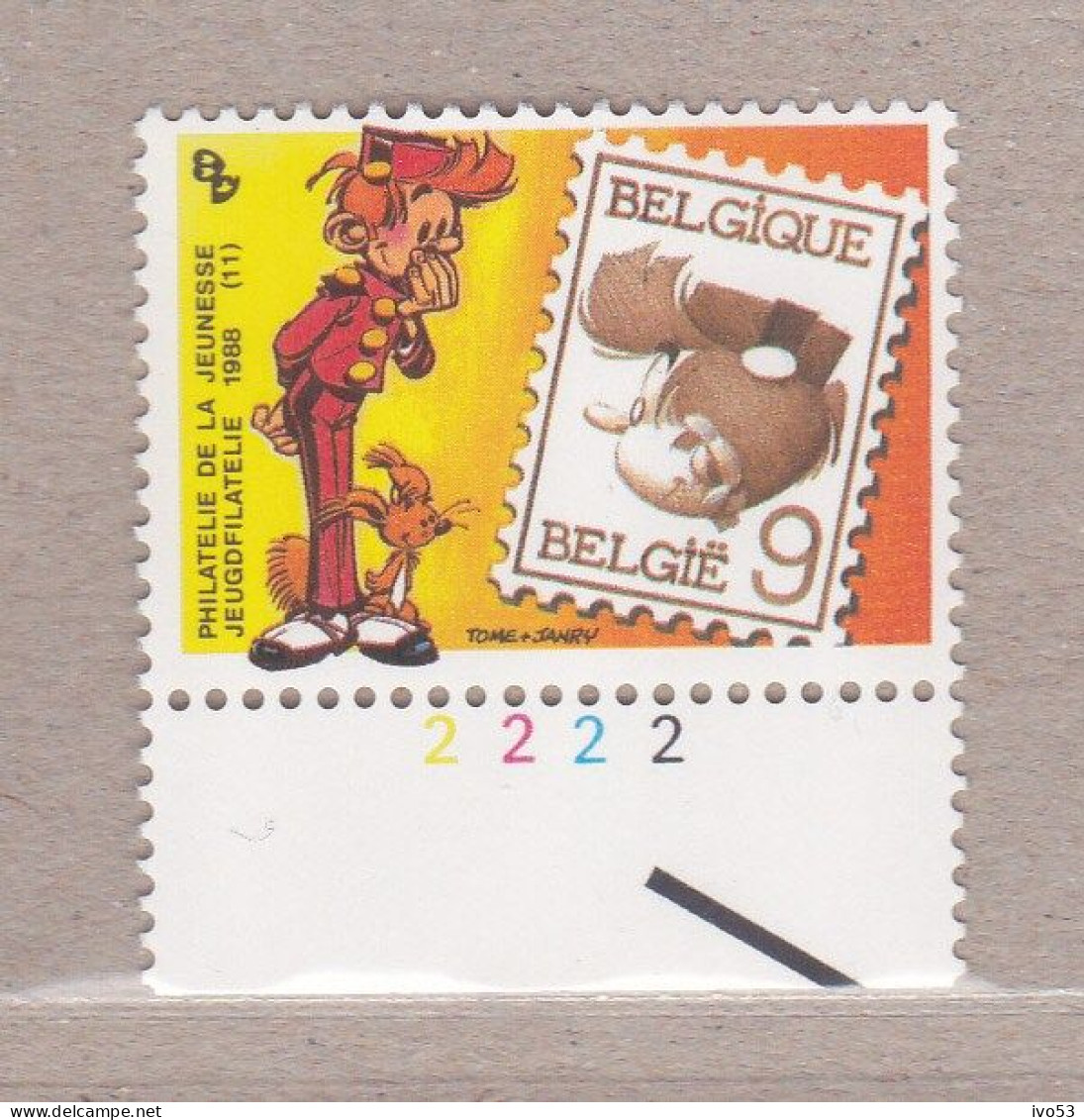 1988 Nr 2302** Plaatnummer:2.JEUGDFILATELIE.ROBBEDOES / SPIROU. - 1981-1990