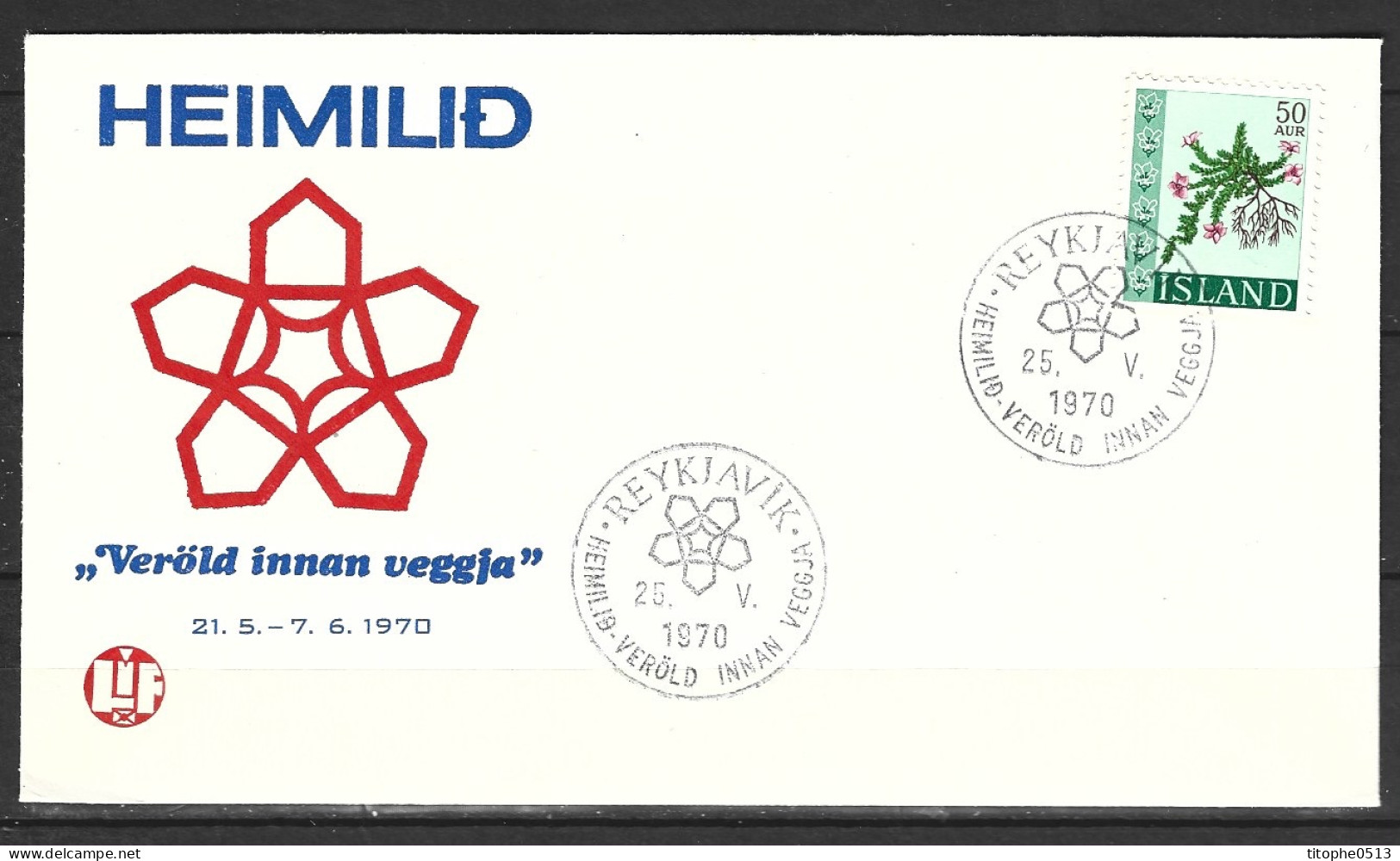 ISLANDE. Enveloppe De 1970. Heimilid "Veröld Innan Veggja". - Cartas & Documentos