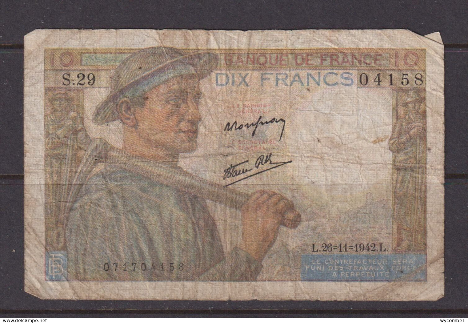 FRANCE - 1942 10 Francs Circulated Banknote - 200 F 1995-1999 ''Eiffel''