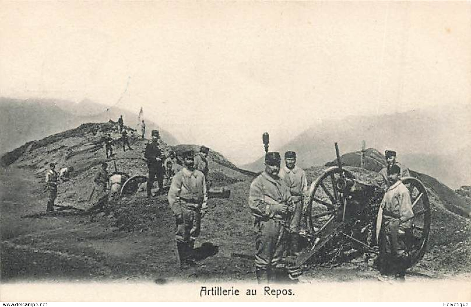 Morcles St. Maurice Armée Suisse Schweizer Armee Artillerie Au Repos 1908 Canons Soldat - Morcles