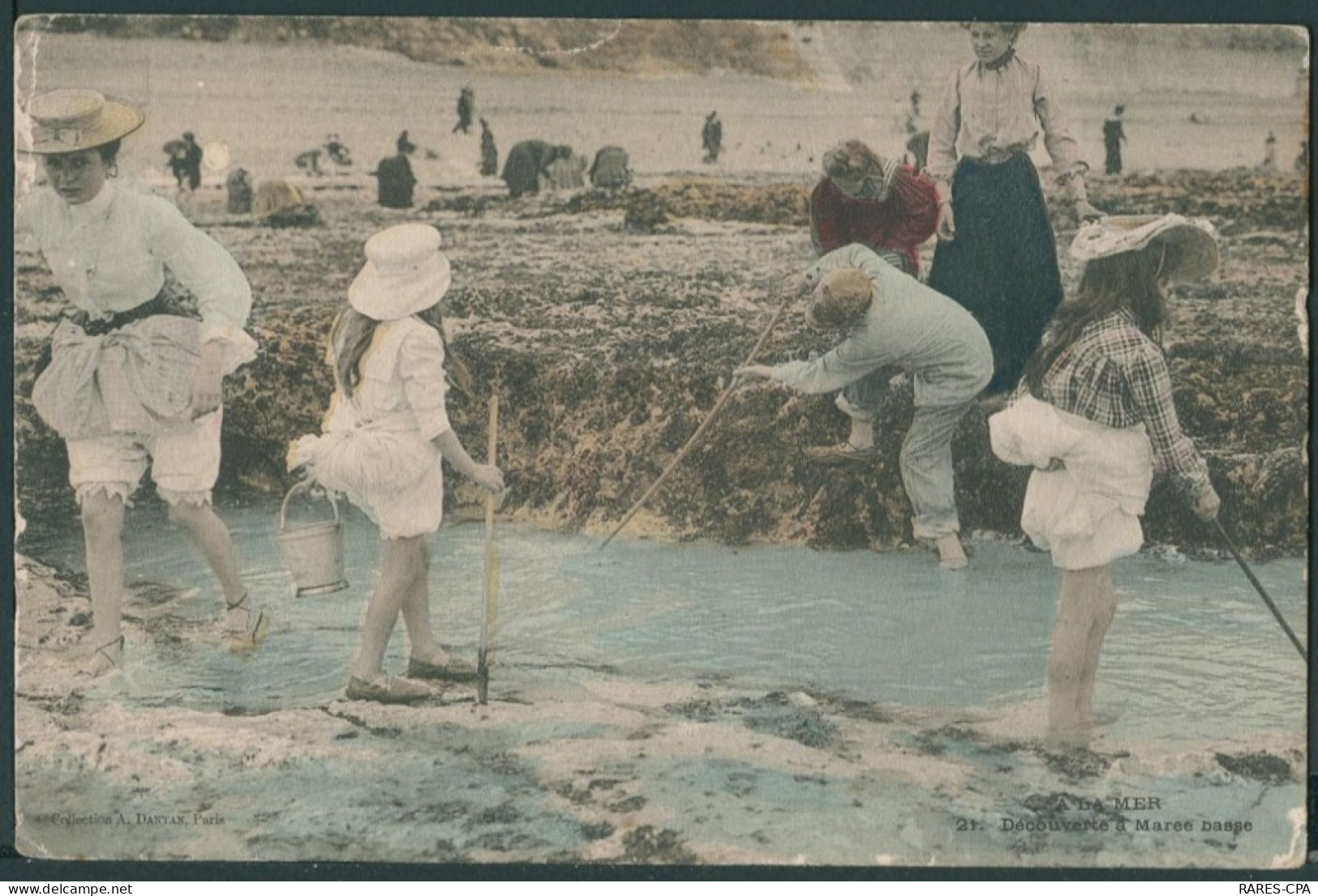 22 SAINT BRIEUC - CES DAMES A LA PECHE A LA CREVETTE - COULEURS - Saint-Brieuc