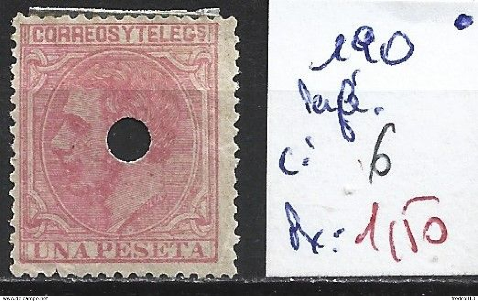 ESPAGNE 190 Perforé Côte 6 € - Used Stamps