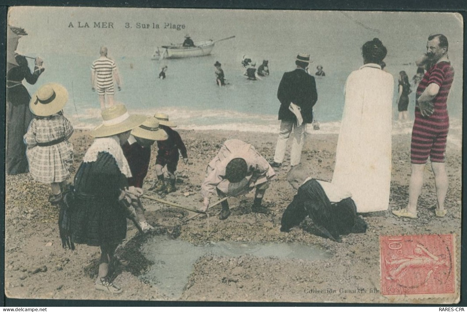 22 SAINT BRIEUC - SUR LA PLAGE - LE 1er BAIN - COULEURS - Saint-Brieuc