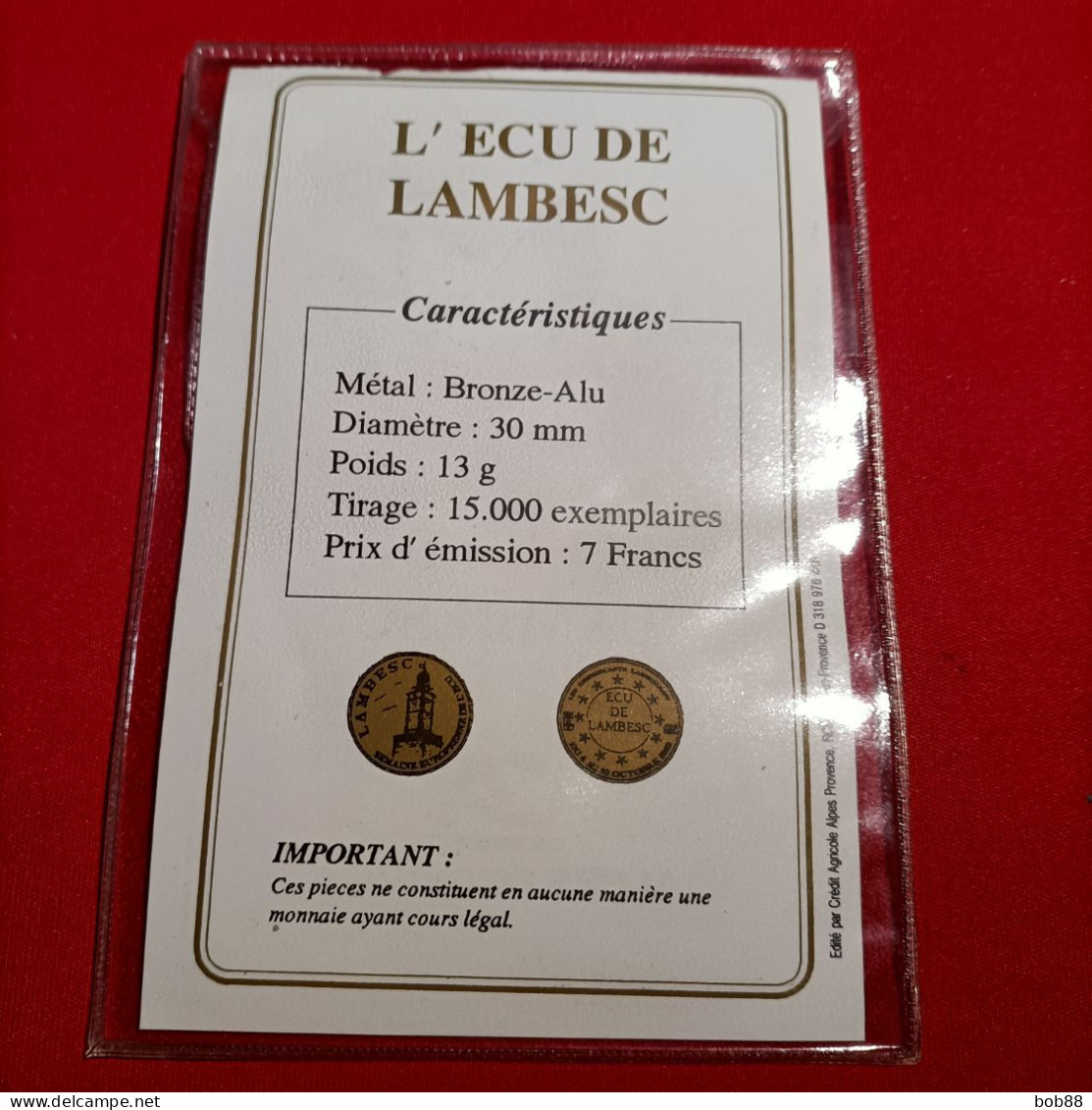 PIÈCE ECU TEMPORAIRE VILLE DE LAMBESC - Euro Delle Città