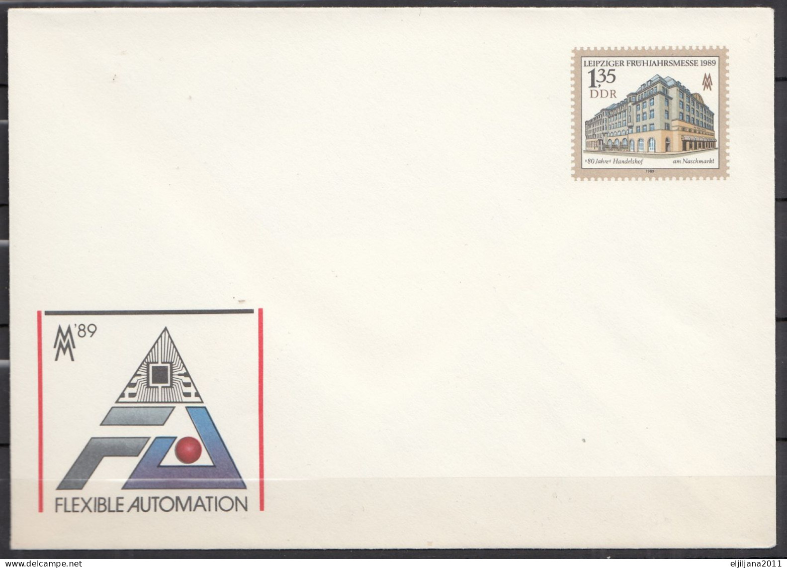 ⁕ Germany DDR 1989 ⁕ "FLEXIBLE AUTOMATION" Leipziger Frühjahrsmesse / Postal Stationery ⁕ Unused Cover - Covers - Mint