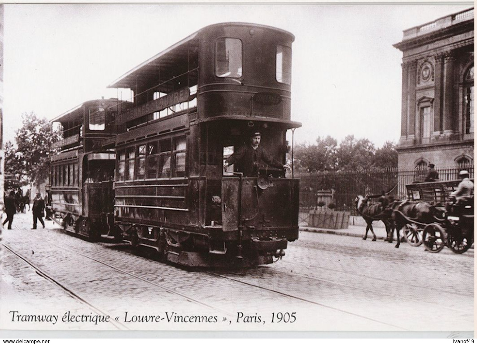 Tramway électrique "Louvre-Vincennes" Paris 905 - CPM - Strassenbahnen