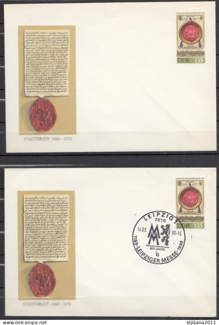 ⁕ Germany DDR 1990 ⁕ "STADTBRIEF 1160-1170" / Leipziger Frühjahrsmesse / Postal Stationery ⁕ 2v Unused Cover - Sobres - Nuevos