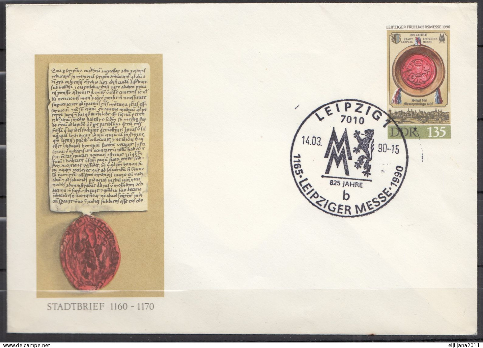⁕ Germany DDR 1990 ⁕ "STADTBRIEF 1160-1170" / Leipziger Frühjahrsmesse / Postal Stationery ⁕ 2v Unused Cover - Covers - Mint