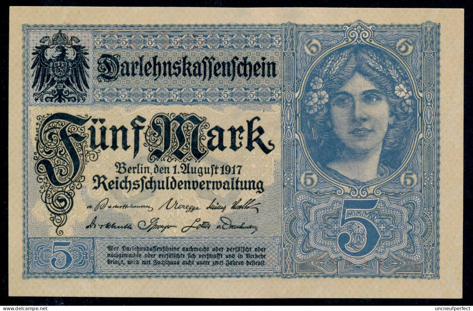 P56b - Ro54b - DEU-61d.  5 Mark 1917 UNC NEUF - 5 Mark