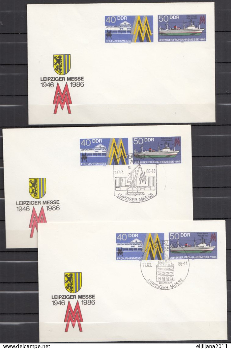 ⁕ Germany DDR 1986 ⁕ LEIPZIGER MESSE 1946-1986 - Leipziger Frühjahrsmesse / Postal Stationery ⁕ 3v Unused Cover - Sobres - Nuevos