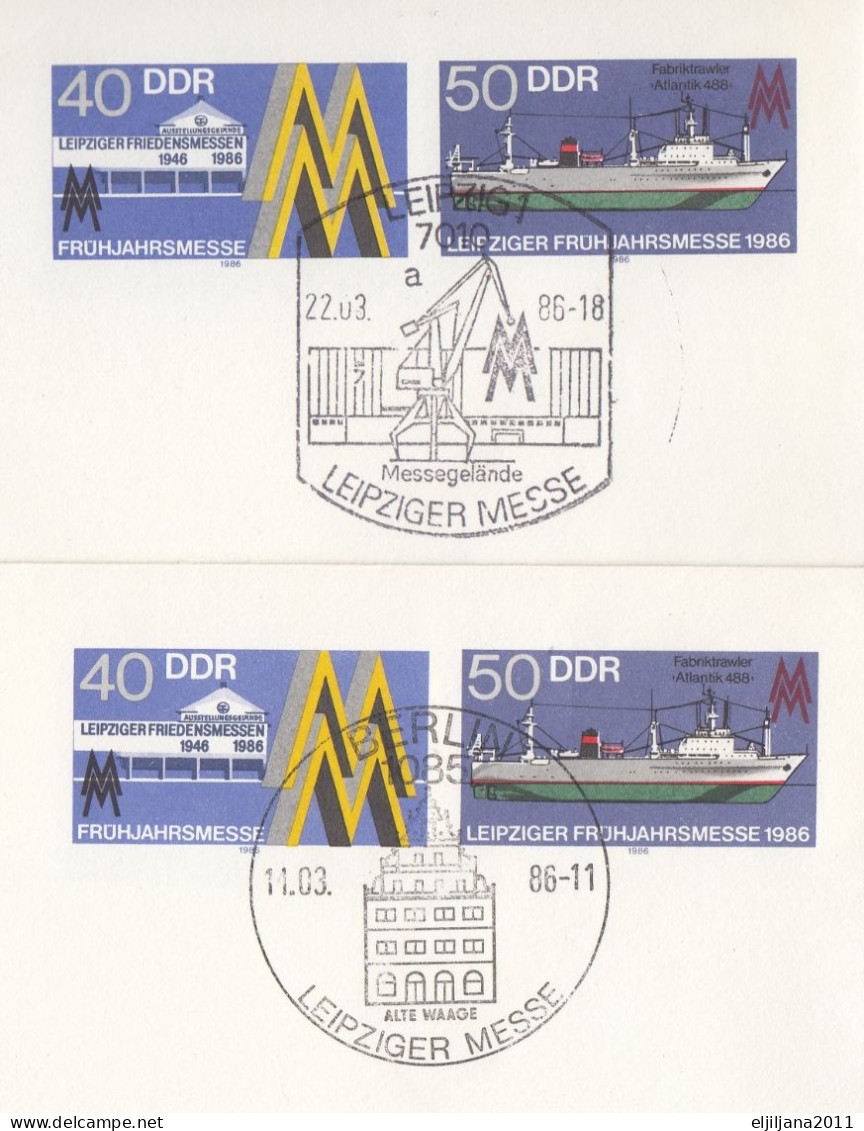 ⁕ Germany DDR 1986 ⁕ LEIPZIGER MESSE 1946-1986 - Leipziger Frühjahrsmesse / Postal Stationery ⁕ 3v Unused Cover - Covers - Mint