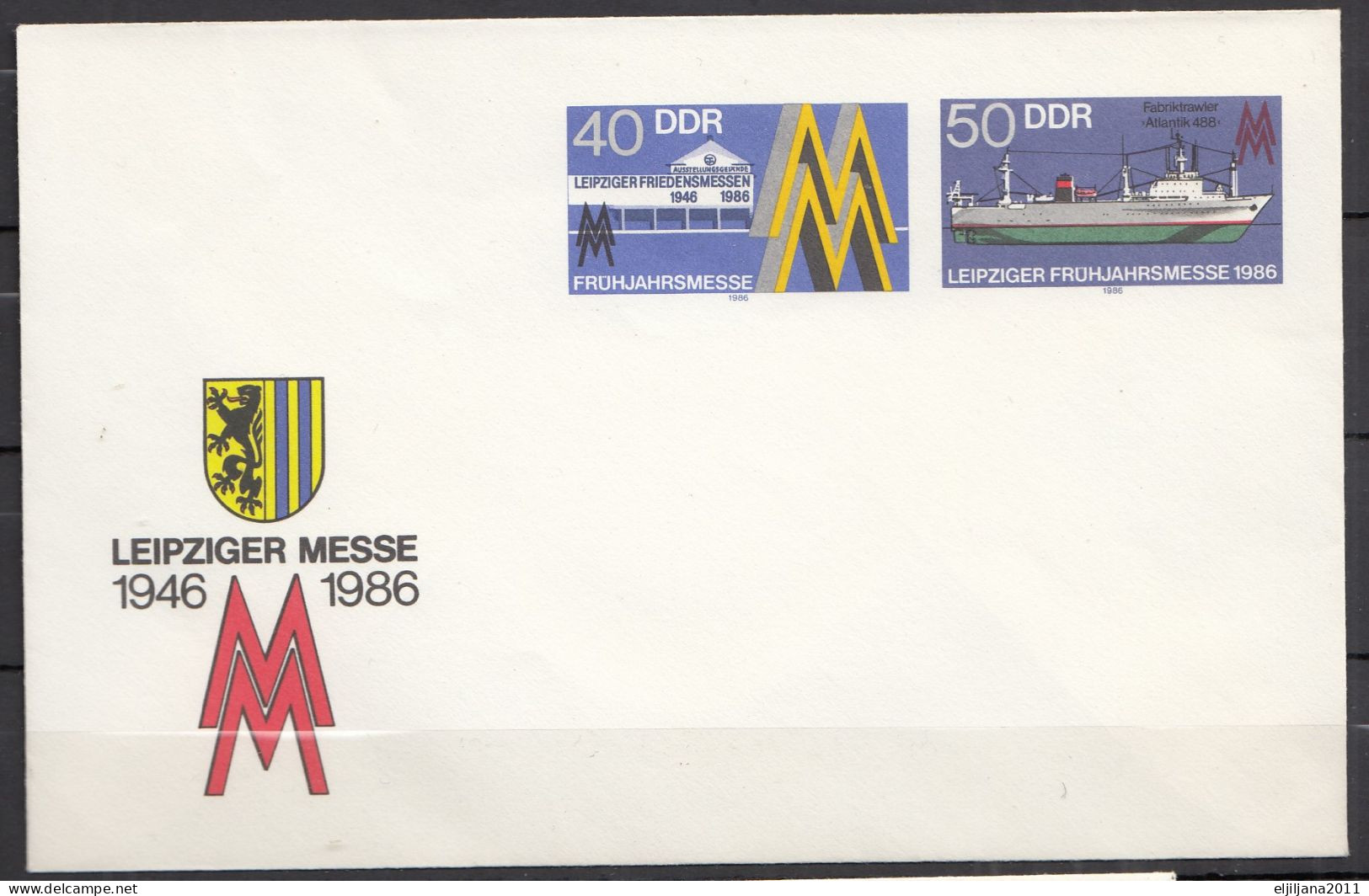 ⁕ Germany DDR 1986 ⁕ LEIPZIGER MESSE 1946-1986 - Leipziger Frühjahrsmesse / Postal Stationery ⁕ 3v Unused Cover - Umschläge - Ungebraucht