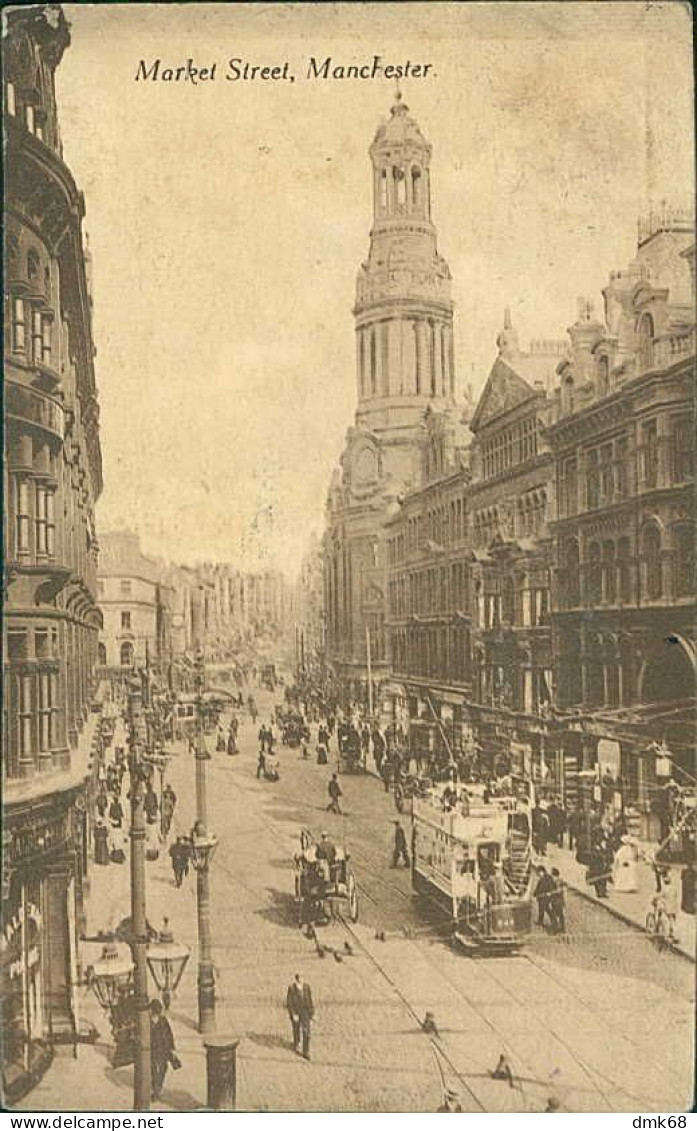 MANCHESTER - MARKET STREET - TRAM - MAILED 1920 (17038) - Manchester
