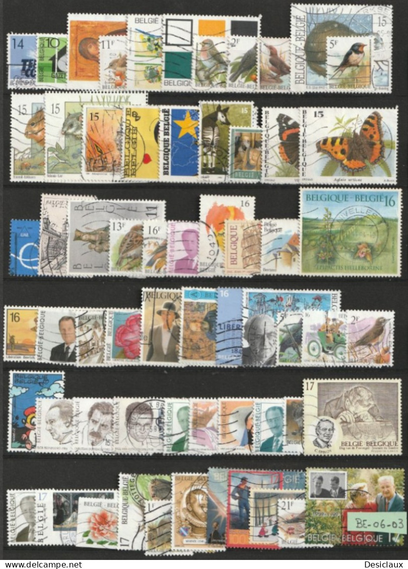 BELGIQUE. Lot De 62 Timbres Différents Très Variés. Idéal Pour Combler Des Manques. Petit Prix. Voir Le Scan - Colecciones