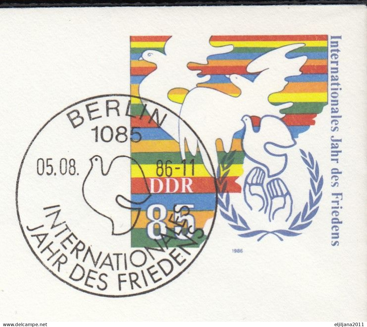 ⁕ Germany DDR 1986 ⁕ Internationales Jahr Des FRIEDENS / Postal Stationery ⁕ 2v Unused Cover - Umschläge - Ungebraucht