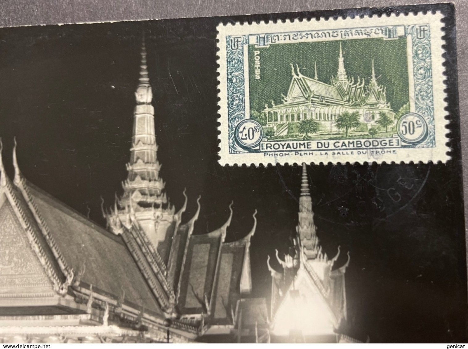 Carte Maximum 1953 N° 5 Phnom Penh La Salle Du Trône - Kambodscha