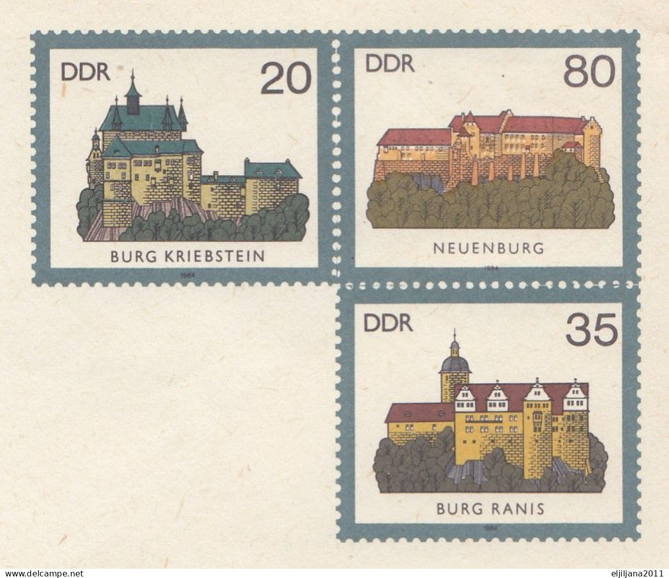 ⁕ Germany DDR 1984 ⁕ "Burgen Der DDR" / Postal Stationery ⁕ 3v Unused Cover FDC Ausgabetag / WERMSDORF - Briefomslagen - Ongebruikt