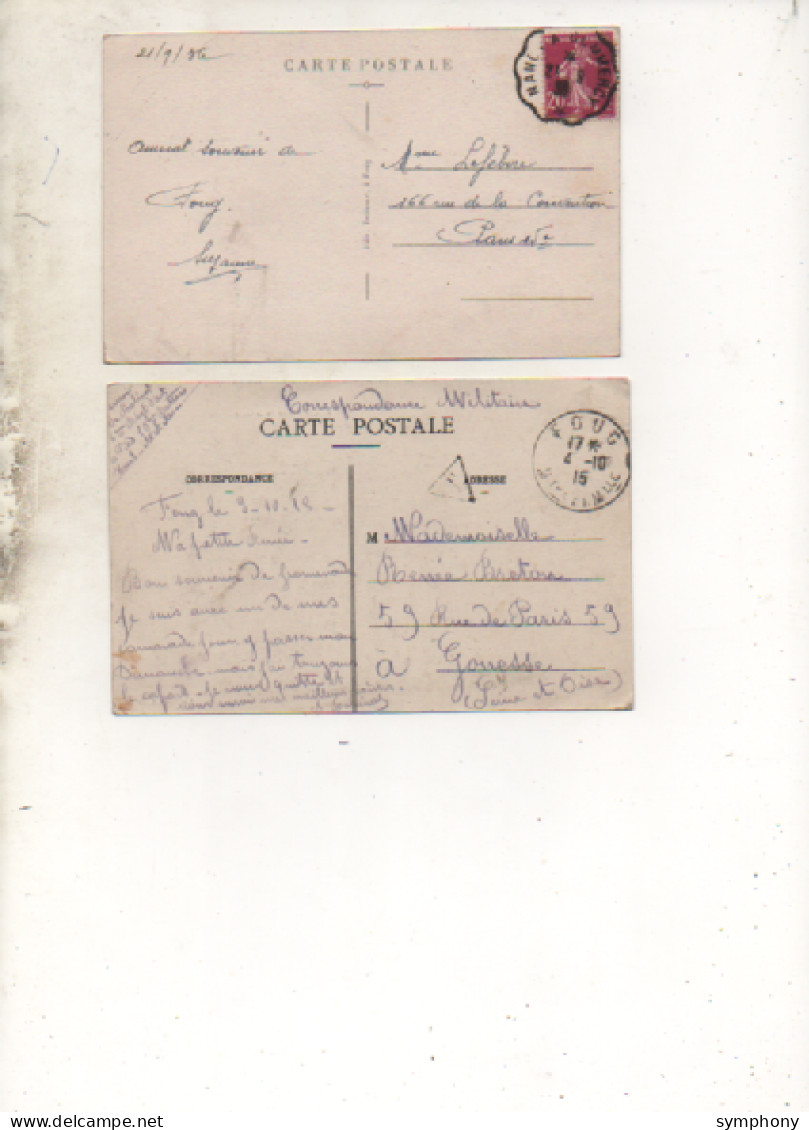 54. 2 CPA - FOUG -  Extérieur De L'église - Rue De La Gare -  Enfants - 1915 - 1936 - Scan Du Verso - - Foug