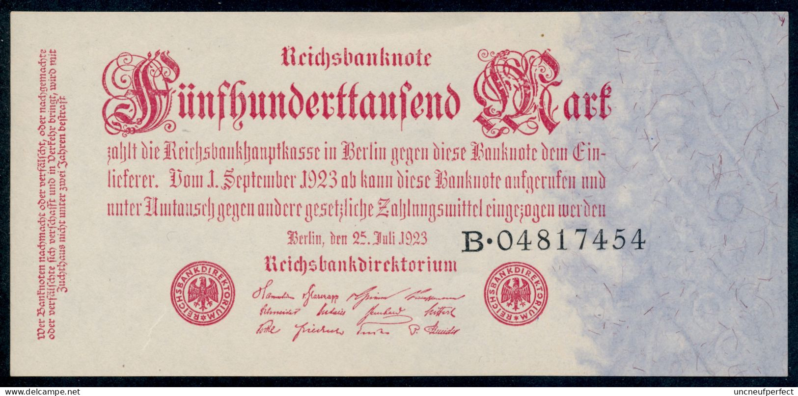 P92/Ro91a/DEU-103a  500 000 Mark  Impression Du Reichs ** UNC ** - 500.000 Mark