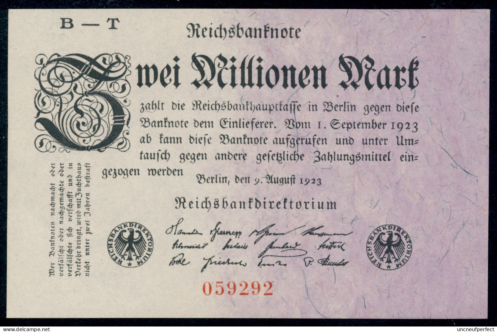 Pick103 Ro102b DEU-115b. 2 Million Mark 1923 UNC NEUF - 2 Millionen Mark