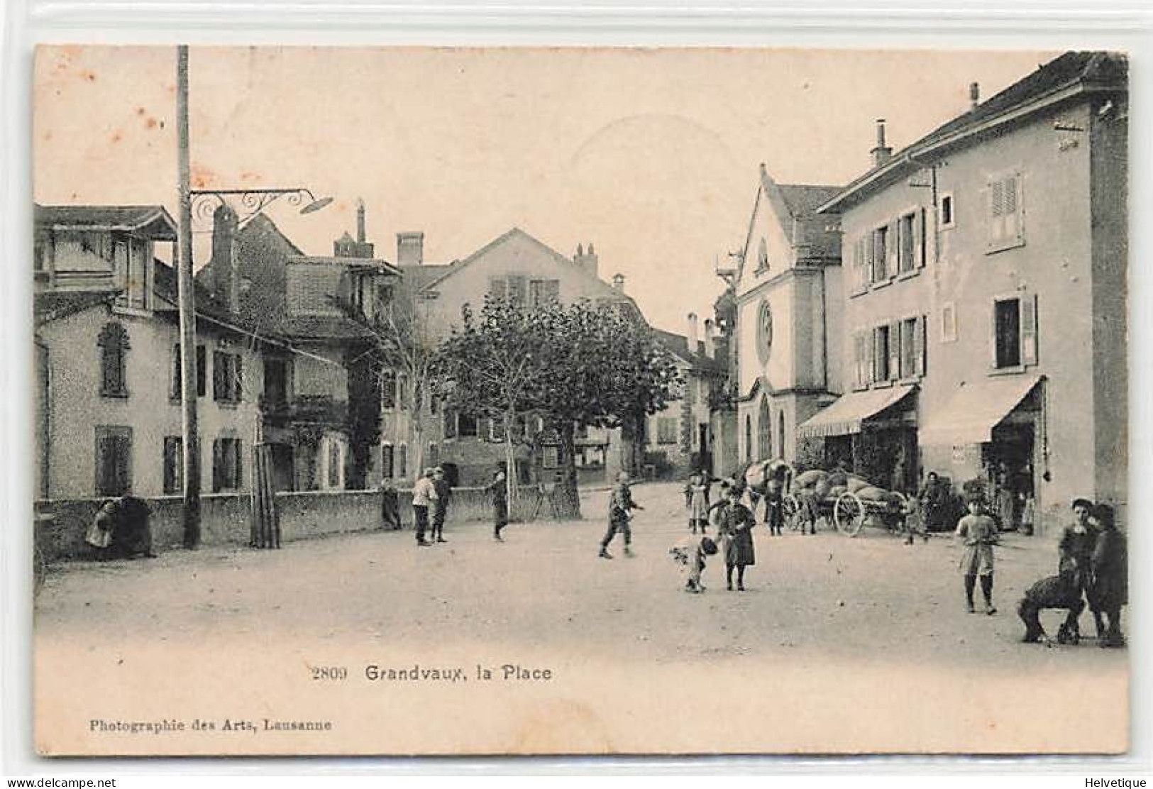 Grandvaux La Place  Animée 1906 - Grandvaux