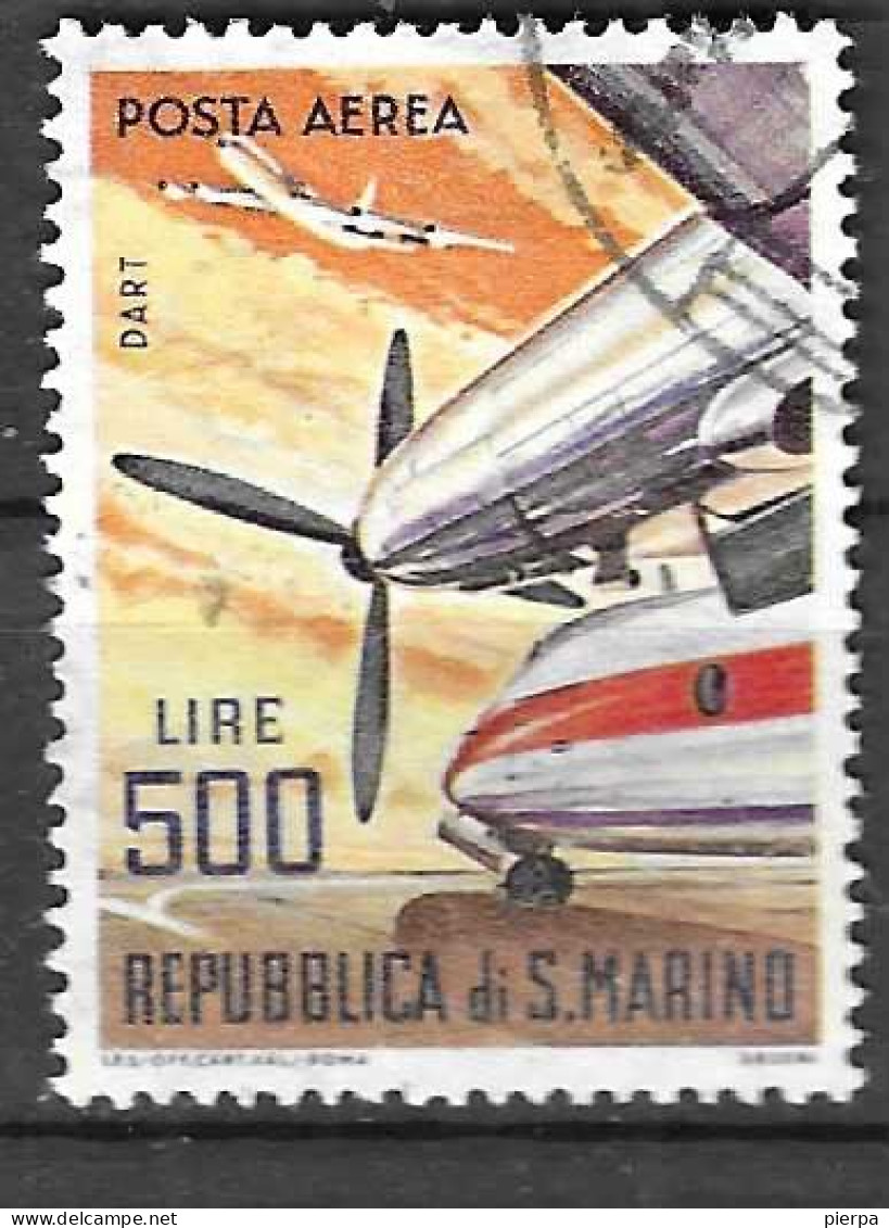 SAN MARINO - 1965 - POSTA AEREA - L.500 (YVERT AV 137- MICHEL 829 - SS PA 149) - Luchtpost
