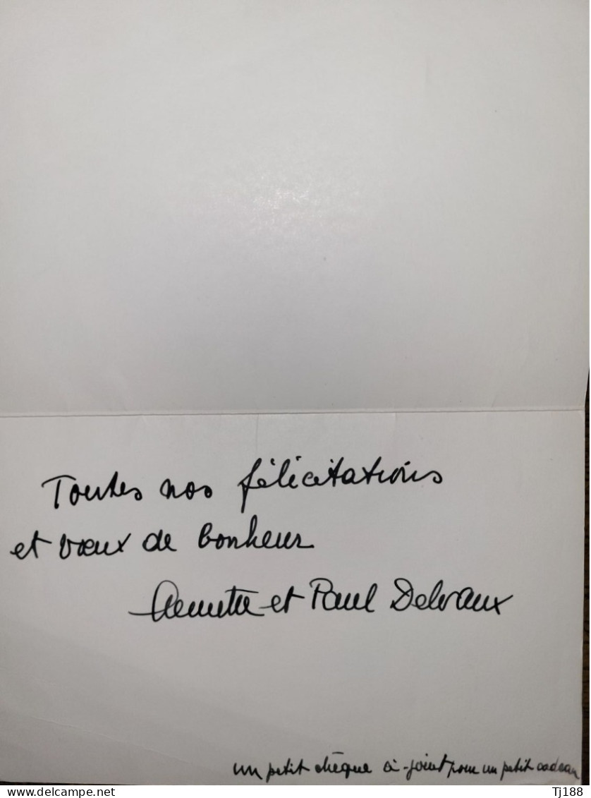 Carte De Vœux Signée Paul Delvaux - Schilders & Beeldhouwers