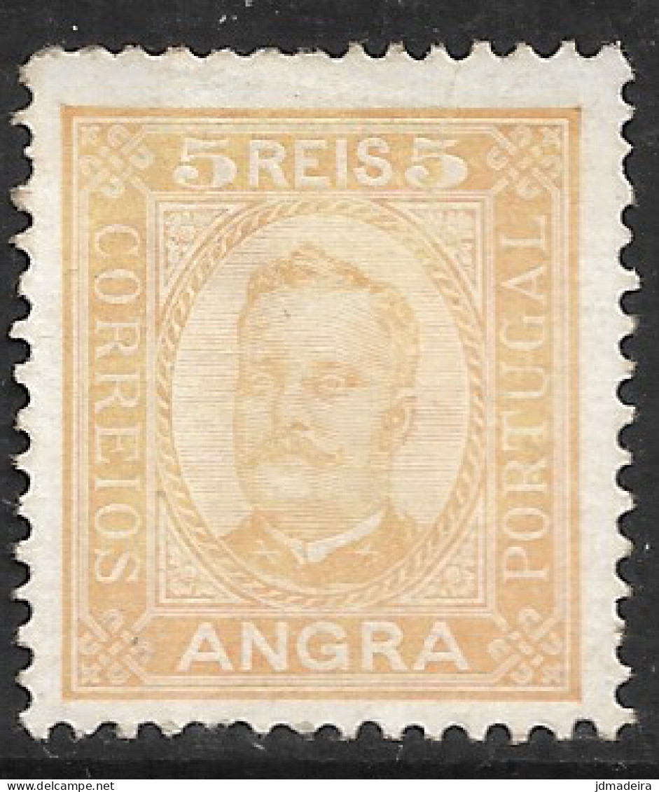 Angra – 1892 King Carlos 5 Réis Mint Stamp Scarce 11 3/4 Perforation Variety - Angra