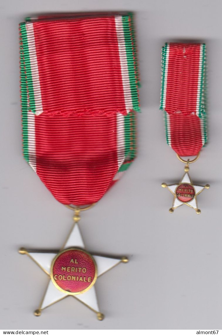 Italie - Médaille Ordre De L'Etoile Coloniale Et Sa Réduction - Italien